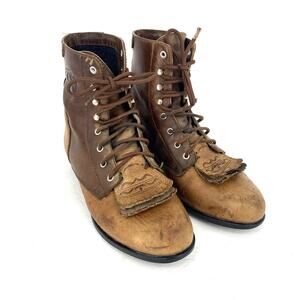 Ariat Heritage Lacer Distressed Brown Leather Boots Women's Size 6